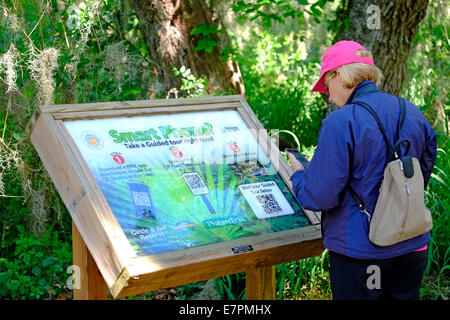 Smartphone Display Circle Bar B Reserve Nature Preserve Winter Haven Florida FL US USA Stock Photo