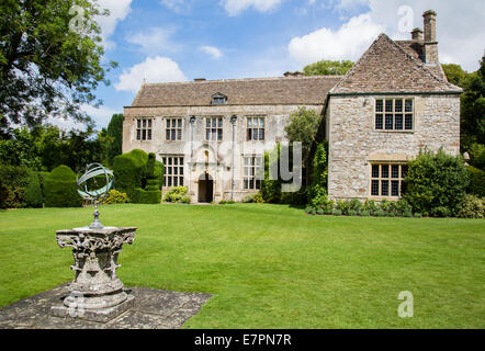 Armillary sphere on the lawns of Avebury Manor in the village of Avebury in Wiltshire UK Stock Photo