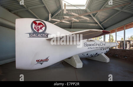 A model of the Virgin Galactic SpaceShipOne at the Mojave AIr and Space Port. Stock Photo