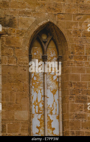 old gothic window, tipical architecture of the Spanish city of Valencia Stock Photo