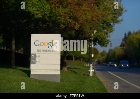 The Googleplex campus at the worldwide headquarters in Silicon Valley, Mountain View CA Stock Photo