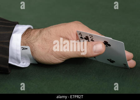 Having an ace in the hole up the sleeve Stock Photo