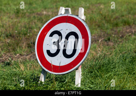 speed limit, 30, sign Czech Republic Stock Photo