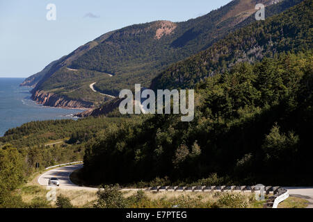 The Cabot Trail highway, Cape Breton Highlands National Park Nova Scotia Canada Stock Photo