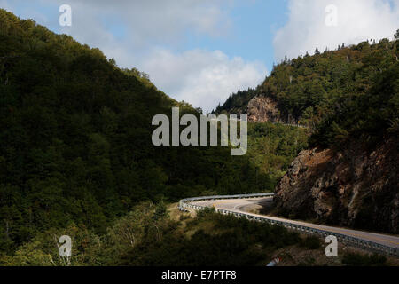 The Cabot Trail highway, Cape Breton Highlands National Park Nova Scotia Canada Stock Photo