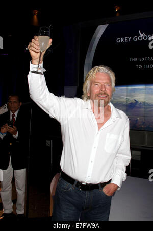 New York, New York, USA. 22nd Sep, 2014. Sir RICHARD BRANSON attends the Global Launch of GREY GOOSE partnership with Virgin Galactic, held at Rose Center for Earth & Space, located at American Museum of Natural History. Credit:  Nancy Kaszerman/ZUMA Wire/Alamy Live News Stock Photo