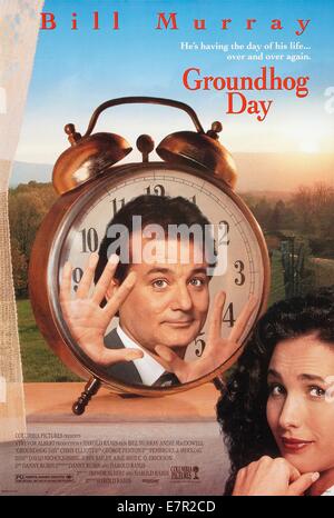 Groundhog Day  Year : 1993 USA Director : Harold Ramis Andie MacDowell, Bill Murray Movie poster (USA) Stock Photo