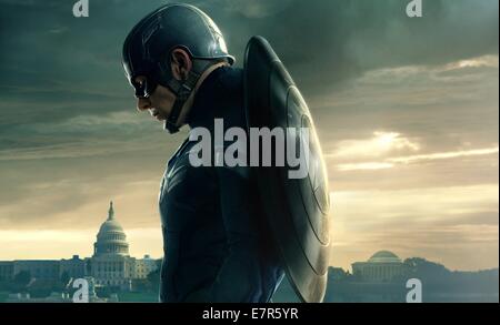 Captain America: The Winter Soldier Year : 2014 USA Director : Anthony Russo, Joe Russo  Chris Evans Movie poster (sans texte) Stock Photo