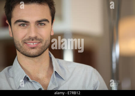 portrait of handsome dark-haired man Stock Photo