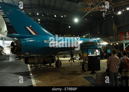 BAC Concorde 002 inside halls of Royal Navy Fleet Air Arm Museum, Yeovilton,Somerset,  Europe's largest Naval Aviation Museum. Stock Photo