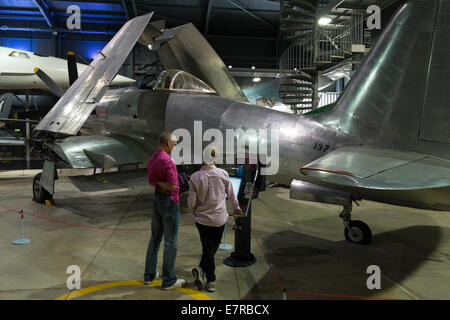 BAC Concorde 002 inside halls of Royal Navy Fleet Air Arm Museum, Yeovilton,Somerset,  Europe's largest Naval Aviation Museum. Stock Photo