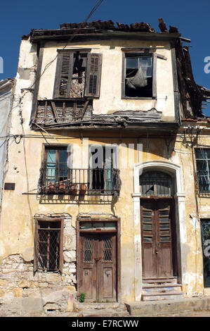 Old abandoned Greek house in Turkey Stock Photo