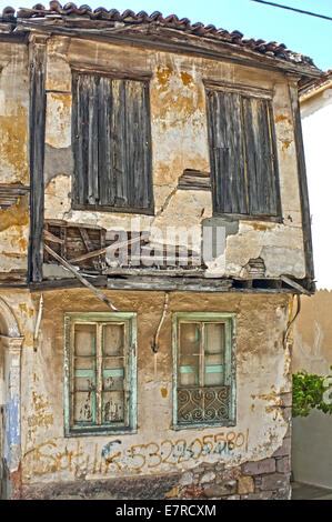Two floor old house in ruins Stock Photo
