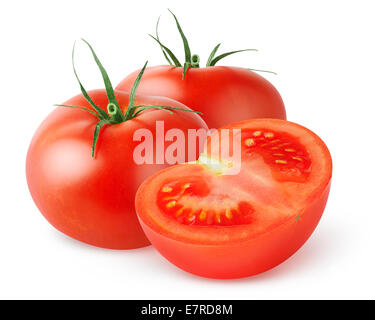 Tomatoes isolated on white Stock Photo