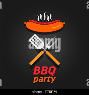 BBQ party invitation. Vector illustration poster Stock Photo