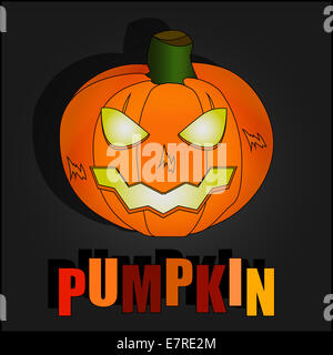 Black Halloween Illustrations With Pumpkin Stock Photo