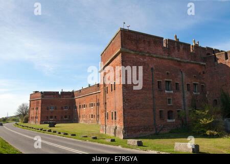 the Victorian Fort Widley on Portsdown Hill overlooking Portsmouth Harbour Stock Photo