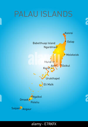 Palau map Stock Photo