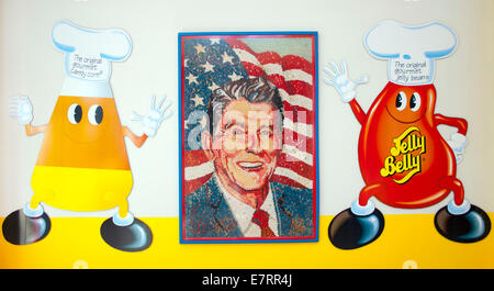 Portrait of Ronald Reagan in jelly beans (Jelly Bellies) by Peter Rocha ...