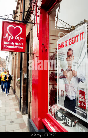 Exterior of British Heart Foundation charity shop in North Berwick high street Scotland Stock Photo