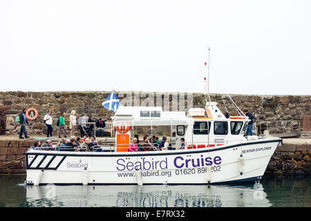 People on board the Seabird tourist Cruise boat in North Berwick harbour, Scotland Stock Photo