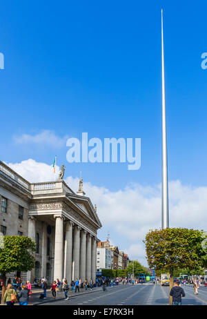 The Spire of Dublin and General Post Office on O'Connell Street, Dublin City, Republic of Ireland Stock Photo