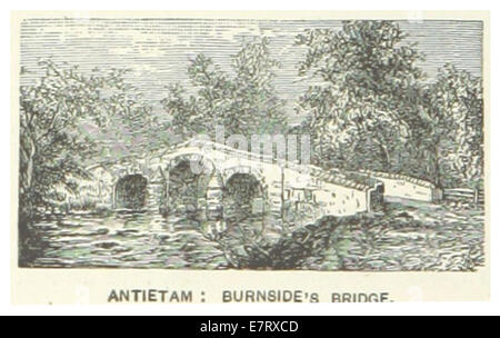 An 1891 illustration of Burnside's Bridge at the Battle of Antietam, a ...