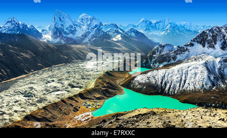 Beautiful view from Gokyo Ri, Everest region, Nepal Stock Photo