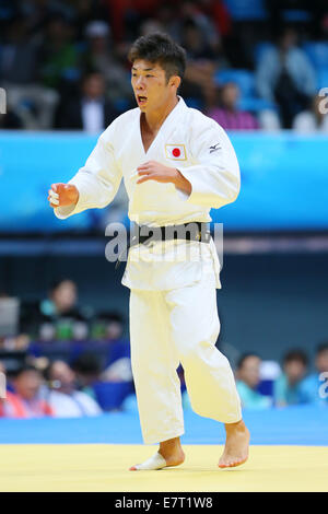 Incheon, South Korea. 23rd Sep, 2014. Tomofumi Takajo (JPN) Judo : Men's Team Preliminary at Dowon Gymnasium during the 2014 Incheon Asian Games in Incheon, South Korea . © Yohei Osada/AFLO SPORT/Alamy Live News Stock Photo