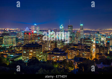 Montreal Skyline at night from mont-royal mount. Stock Photo