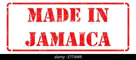 Made in Jamaica on Red Stamp. Stock Photo