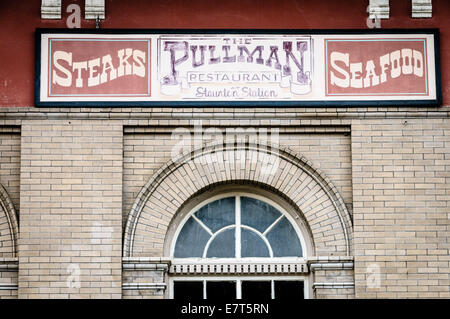 Pullman Restaurant, Staunton Railroad Station, Middlebrook Avenue, Virginia Stock Photo