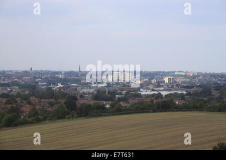 Wakefield, West Yorkshire, view from Sandal Castle Stock Photo