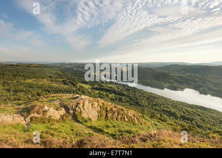 View over Lake Windermere from Gummer's How in the English Lake District Stock Photo