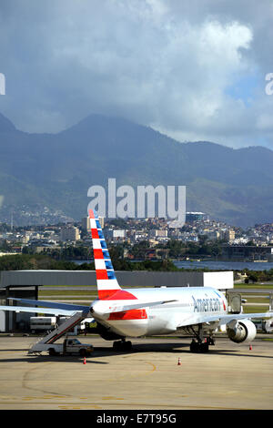 American Airlines Boeing 767 tail in new livery at Manchester Airport ...