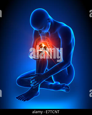 Human with knee pain Stock Photo