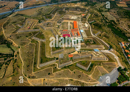 Aerial view, Castell de Sant Ferran or Castillo de San Fernando, ramparts and the Fort of Figueres, Figueras, Costa Brava Stock Photo