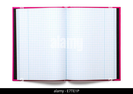 Exercise book on white background. Top view Stock Photo