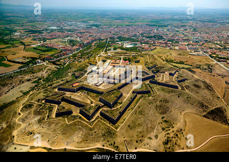 Aerial view, Castell de Sant Ferran or Castillo de San Fernando, ramparts and the Fort of Figueres, Figueras, Costa Brava Stock Photo