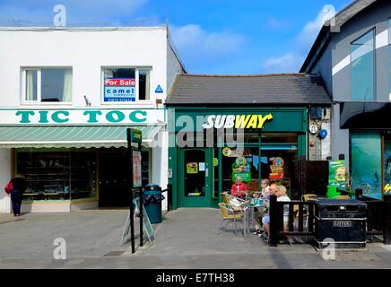 A small branch of Subway Newquay Cornwall England uk Stock Photo