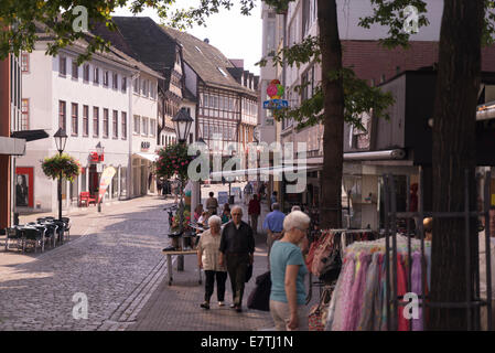 pedestrian street Marktstrasse in Höxter Stock Photo