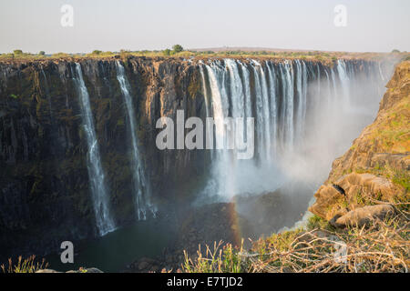 Wide view of Victoria Falls in Zambia Stock Photo