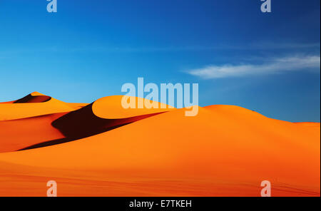 Sand dune in Sahara Desert at sunset Stock Photo
