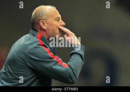 Frankfurt Main, Germany. 23rd Sep, 2014. Frankfurt's head coach Thomas Schaaf gestures during the Bundesliga soccer match between Eintracht Frankfurt and 1. FSV Mainz 05 at Commerzbank Arena in Frankfurt Main, Germany, 23 September 2014. Photo: Fredrik von Erichsen/dpa/Alamy Live News Stock Photo