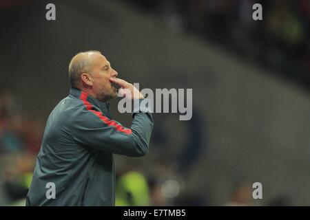 Frankfurt Main, Germany. 23rd Sep, 2014. Frankfurt's head coach Thomas Schaaf gestures during the Bundesliga soccer match between Eintracht Frankfurt and 1. FSV Mainz 05 at Commerzbank Arena in Frankfurt Main, Germany, 23 September 2014. Photo: Fredrik von Erichsen/dpa/Alamy Live News Stock Photo