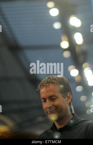 Frankfurt Main, Germany. 23rd Sep, 2014. Mainz's head coach Kasper Hjulmand before the Bundesliga soccer match between Eintracht Frankfurt and 1. FSV Mainz 05 at Commerzbank Arena in Frankfurt Main, Germany, 23 September 2014. Photo: Fredrik von Erichsen/dpa/Alamy Live News Stock Photo