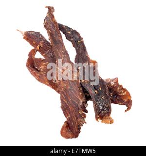 Biltong. This is a traditional South African dried meat. Stock Photo