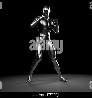 Person boxing, computer artwork. Stock Photo