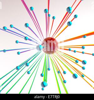 Abstract artwork with connected spheres. Stock Photo