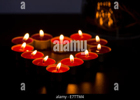 Heart Candles Stock Photo